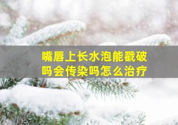 嘴唇上长水泡能戳破吗会传染吗怎么治疗