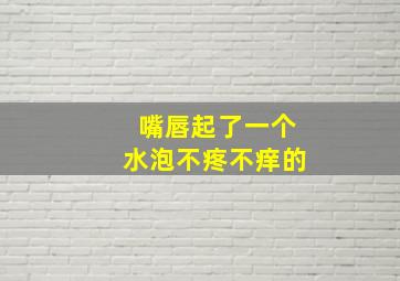 嘴唇起了一个水泡不疼不痒的