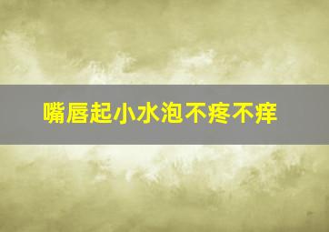 嘴唇起小水泡不疼不痒