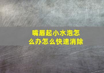 嘴唇起小水泡怎么办怎么快速消除