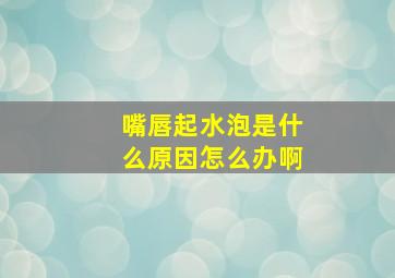 嘴唇起水泡是什么原因怎么办啊