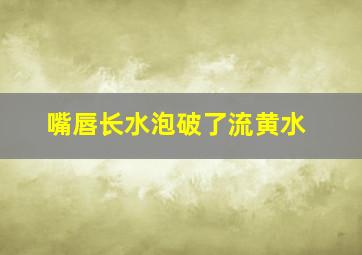 嘴唇长水泡破了流黄水