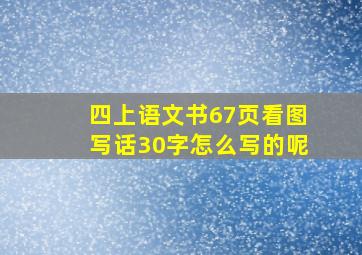 四上语文书67页看图写话30字怎么写的呢