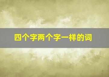 四个字两个字一样的词