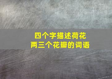 四个字描述荷花两三个花瓣的词语