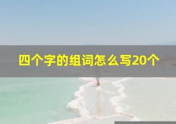 四个字的组词怎么写20个