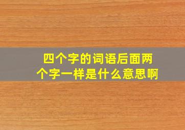 四个字的词语后面两个字一样是什么意思啊