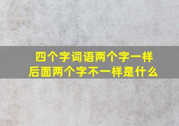 四个字词语两个字一样后面两个字不一样是什么