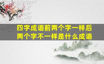 四字成语前两个字一样后两个字不一样是什么成语