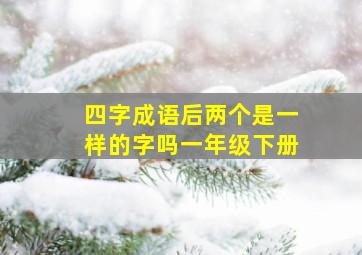 四字成语后两个是一样的字吗一年级下册