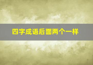 四字成语后面两个一样