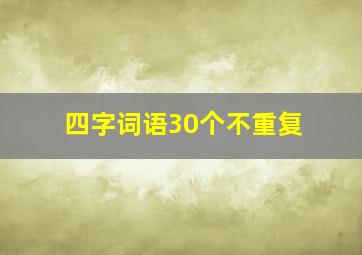 四字词语30个不重复