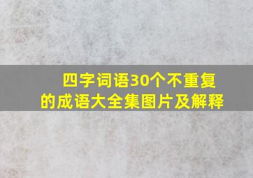 四字词语30个不重复的成语大全集图片及解释