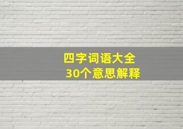 四字词语大全30个意思解释