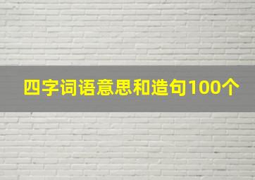 四字词语意思和造句100个