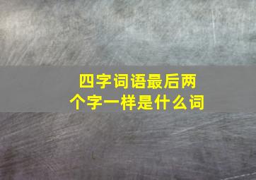 四字词语最后两个字一样是什么词