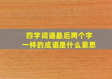 四字词语最后两个字一样的成语是什么意思