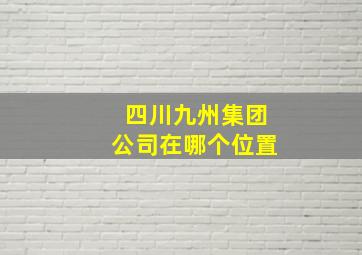 四川九州集团公司在哪个位置