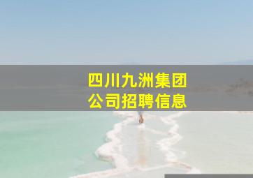 四川九洲集团公司招聘信息