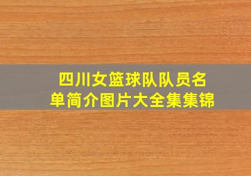 四川女篮球队队员名单简介图片大全集集锦