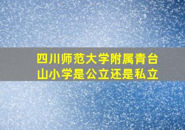 四川师范大学附属青台山小学是公立还是私立