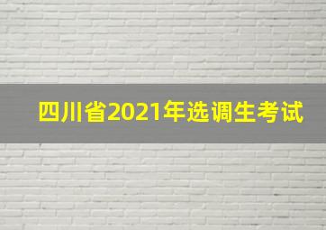 四川省2021年选调生考试