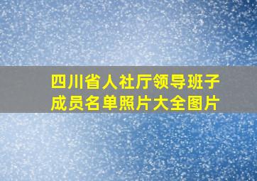 四川省人社厅领导班子成员名单照片大全图片