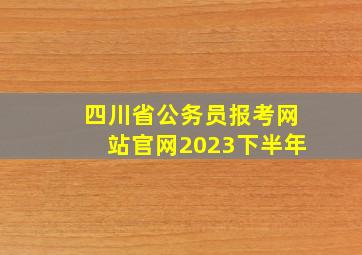 四川省公务员报考网站官网2023下半年