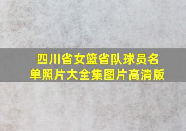 四川省女篮省队球员名单照片大全集图片高清版