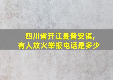 四川省开江县普安镇,有人放火举报电话是多少