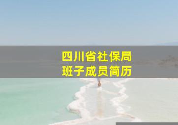 四川省社保局班子成员简历