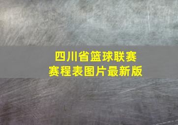 四川省篮球联赛赛程表图片最新版