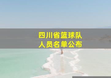 四川省篮球队人员名单公布