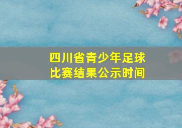 四川省青少年足球比赛结果公示时间