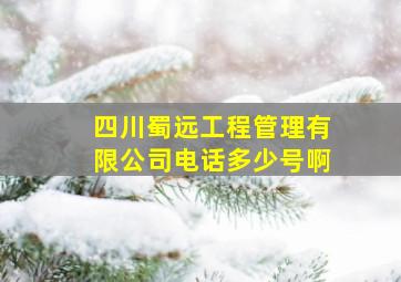 四川蜀远工程管理有限公司电话多少号啊