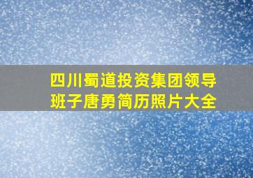 四川蜀道投资集团领导班子唐勇简历照片大全