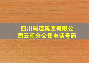 四川蜀道集团有限公司云南分公司电话号码