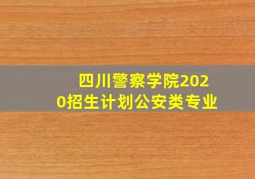 四川警察学院2020招生计划公安类专业