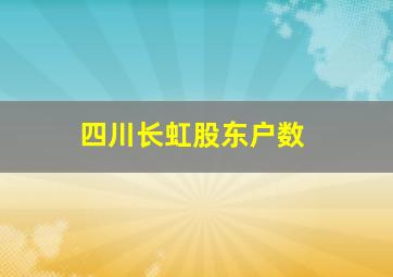 四川长虹股东户数