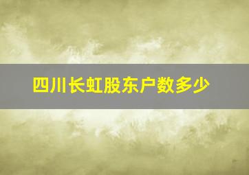 四川长虹股东户数多少