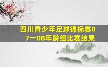 四川青少年足球锦标赛07一08年龄组比赛结果