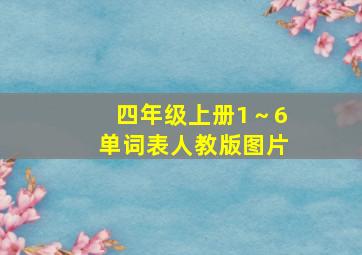 四年级上册1～6单词表人教版图片