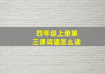 四年级上册第三课词语怎么读