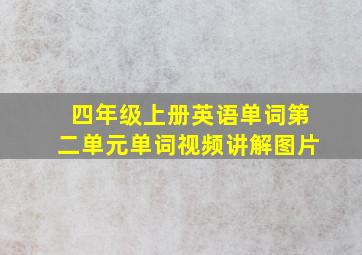 四年级上册英语单词第二单元单词视频讲解图片