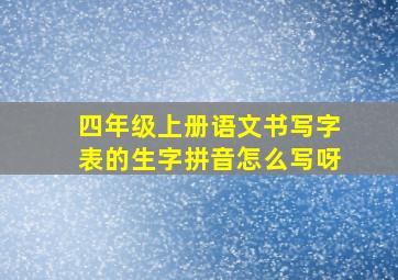 四年级上册语文书写字表的生字拼音怎么写呀