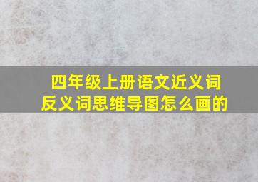 四年级上册语文近义词反义词思维导图怎么画的