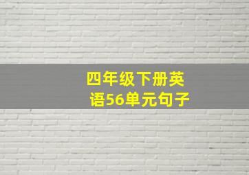 四年级下册英语56单元句子