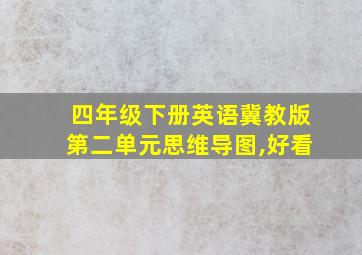 四年级下册英语冀教版第二单元思维导图,好看