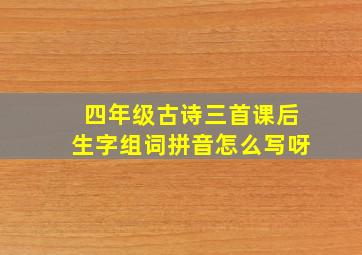 四年级古诗三首课后生字组词拼音怎么写呀