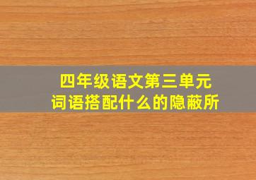 四年级语文第三单元词语搭配什么的隐蔽所